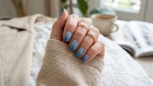 Faded denim nails: this denim blue manicure is freaking out the networks this spring (and can be achieved with a very simple gesture)