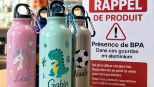 Health alert: these personalized CNCL water bottles sold everywhere in France contain bisphenol A, throw them away!