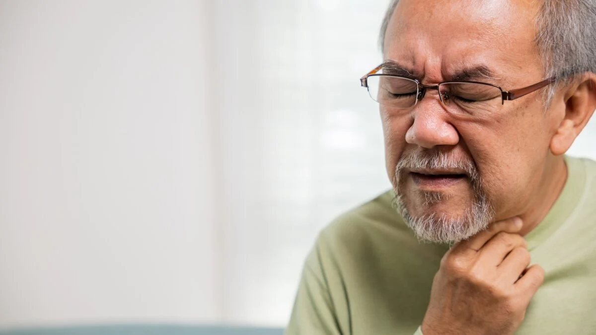 True or false health: swallowing sometimes becomes difficult simply with age?