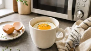 Fried Eggs in a Cup: Much healthier and tastier than fried eggs, and ready in less than a minute in the microwave.